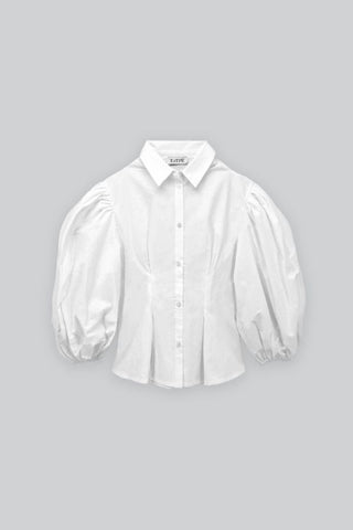 Volume Sleeve Shirt | White