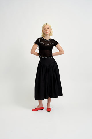 Lucille Skirt | Black Linen