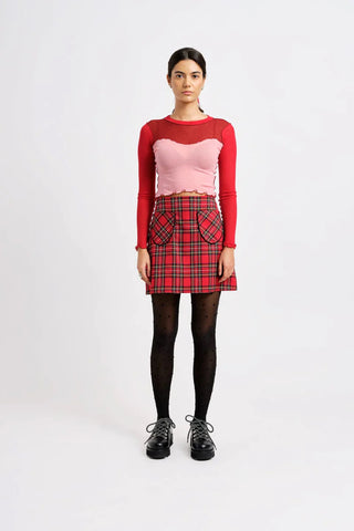 Tate Mini Skirt | Red Plaid