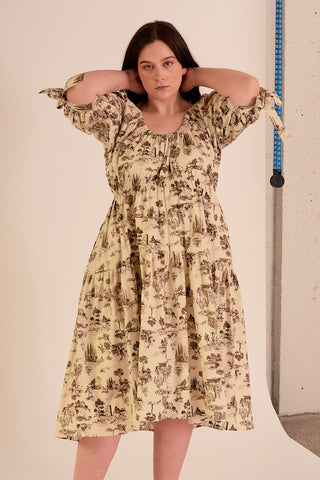 Jolen Dress | Brown Toile De Jouey