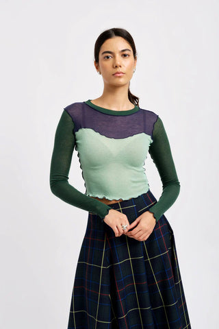 Bella Top | Green & Navy