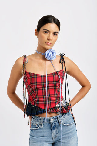 Candy Corset | Red Plaid Mix