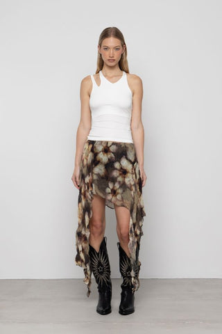 Printed Asymmetric Skirt