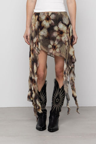 Printed Asymmetric Skirt