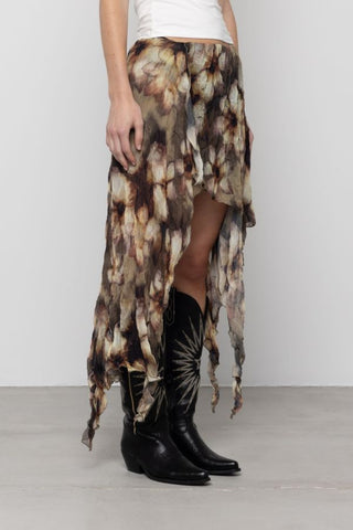 Printed Asymmetric Skirt