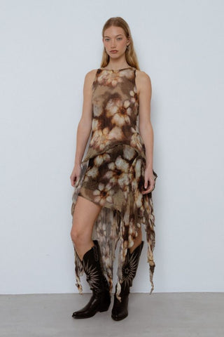 Printed Asymmetric Skirt