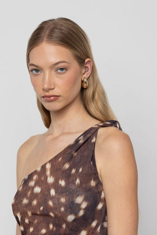 One-Shoulder Twist Maxi Dress