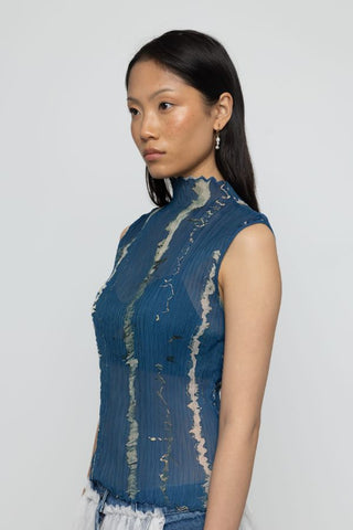 Chiffon Pleated Sleeveless Blouse