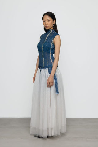 Chiffon Pleated Sleeveless Blouse