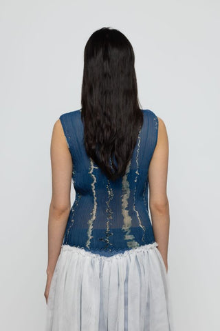 Chiffon Pleated Sleeveless Blouse