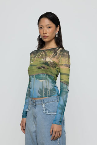 Mesh Long Sleeve Top