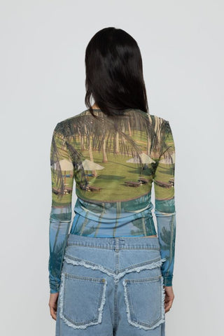 Mesh Long Sleeve Top
