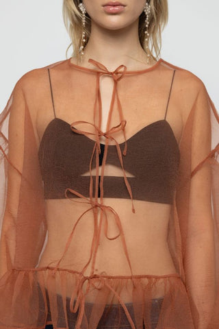 Volume Organza Bow Top