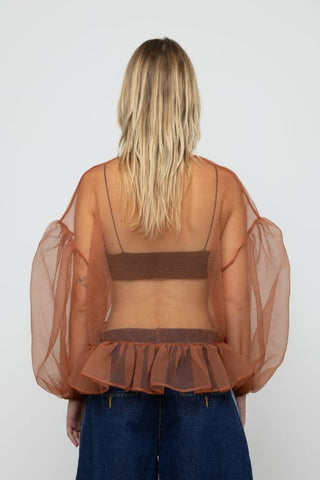 Volume Organza Bow Top