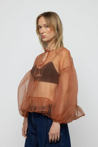 Volume Organza Bow Top