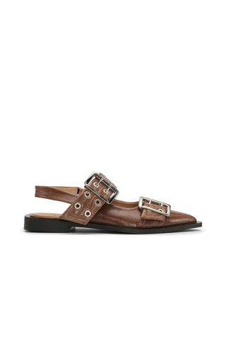 Ganni Shoes Brown Ballet Flats
