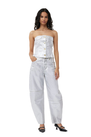 Silver Foil Stary Jeans | Bright White