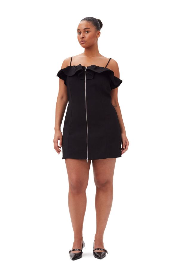 Bonded Crepe Strap Mini Dress