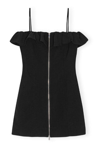 Bonded Crepe Strap Mini Dress | Black