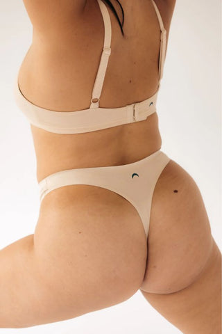 Seamless High Rise Thong | Beige