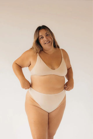 Seamless High Rise Thong | Beige