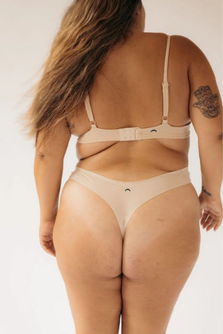 Seamless High Rise Thong | Beige
