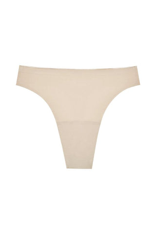 Seamless High Rise Thong | Beige