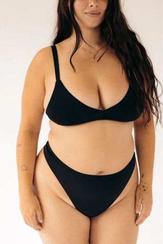 Seamless High Rise Thong | Black