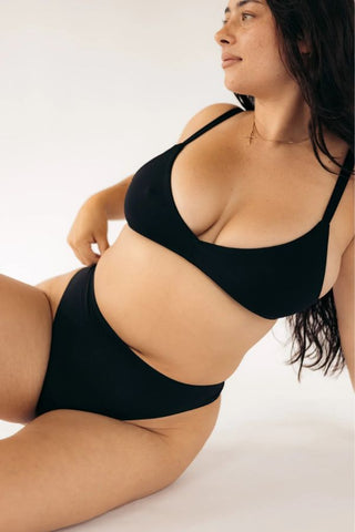 Seamless High Rise Thong | Black