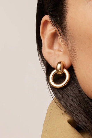 Puffy Faye Knocker Earrings | Gold