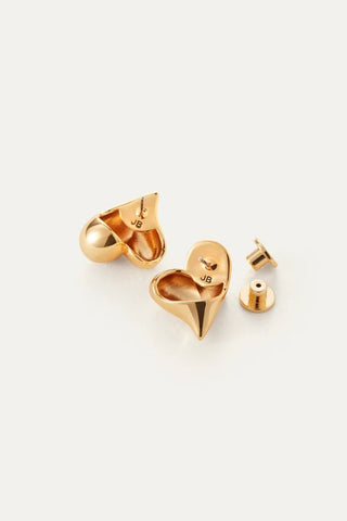 Art Heart Button Earrings | Gold