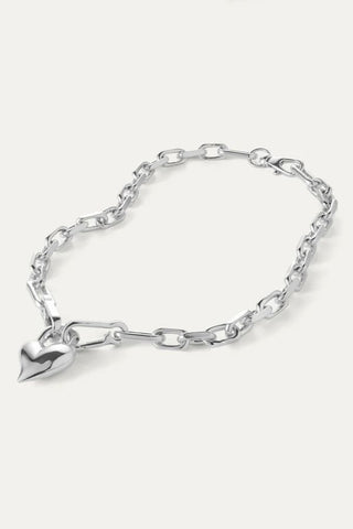 Padlock Heart Pendant Necklace | Silver