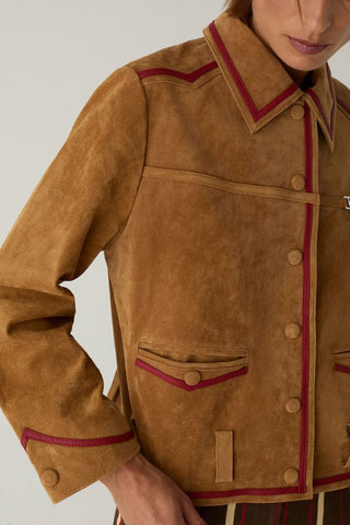 Aveline Real Suede Camel Jacket