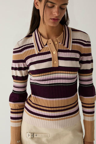 Ilyana Striped Polo Knit
