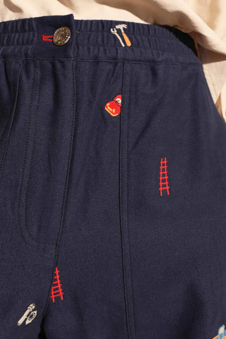 Beckett Trousers | Navy Workshop Embroidery