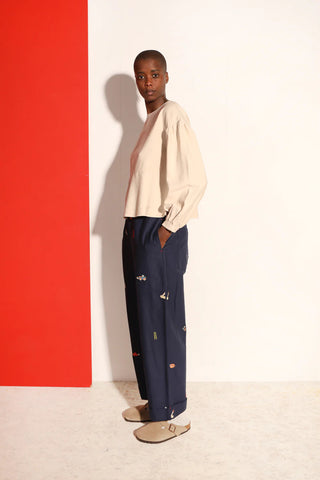 Beckett Trousers | Navy Workshop Embroidery