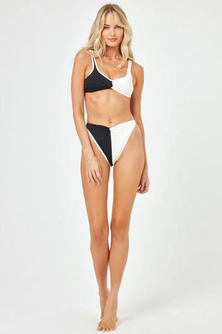 Cardi Bikini Top | Black/Cream