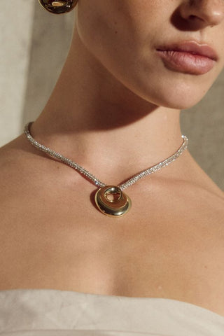 The Mercury Disc Sparkle Necklace | Gold