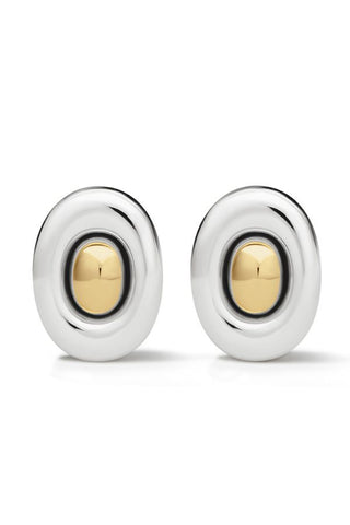 The Two-Tone Chrome Orb Earrings | Silver