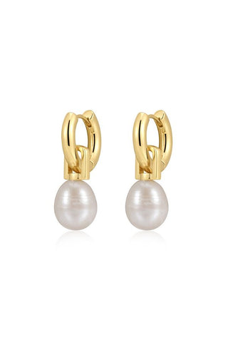 The White Pearl Amalfi Huggies | Gold