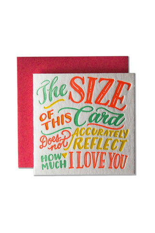 Size Of This I Love You Tiny Card