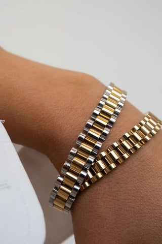 Two-Tone Timepiece Bracelet | Gold/Silver