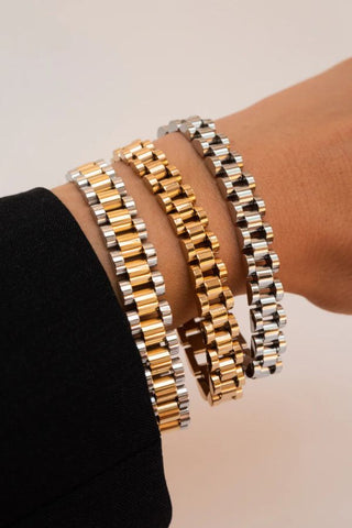 Two-Tone Timepiece Bracelet | Gold/Silver
