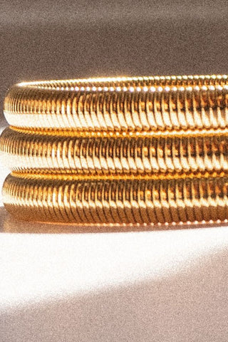 Mini Flex Snake Chain Bracelet Set | Gold