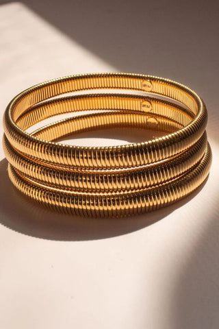 Mini Flex Snake Chain Bracelet Set | Gold