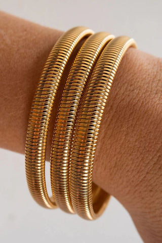 Mini Flex Snake Chain Bracelet Set | Gold