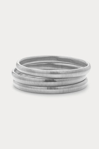 Mini Flex Snake Chain Bracelet Set | Silver