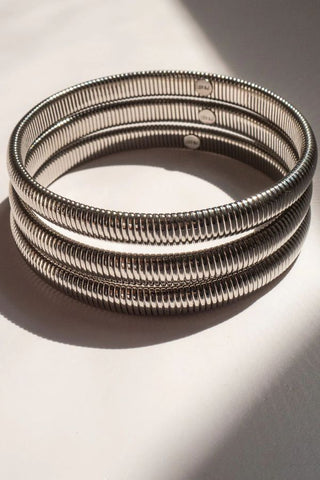 Mini Flex Snake Chain Bracelet Set | Silver