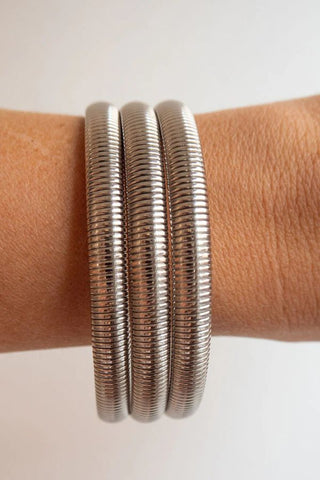 Mini Flex Snake Chain Bracelet Set | Silver