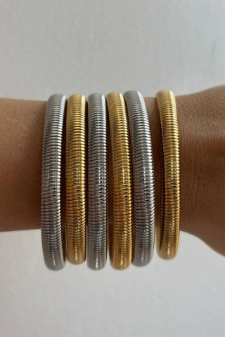 Mini Flex Snake Chain Bracelet Set | Silver